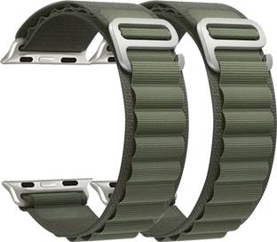Flipkart SmartBuy Soft Nylon Textile Woven Alpine Loop Strap Belt for iWatch Series 8/7/6/5/4/SE (42/44/45mm) With Metal G Hook (Combo of 2) [Watch NOT Included] Smart Watch Strap