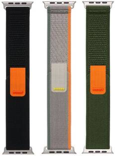 BLACK LOVIES Nylon Trail Loop Smart Watch Strap Belt for Ultra Watch 49 mm, Series 8 / 7 45 mm, Series 6 / 5 / 4 44 mm, Series 3 / 2 / 1 42 mm, T800 Ultra, Watch 8 Ultra, i8 Pro Max, W26, T800 Smart Watch Strap