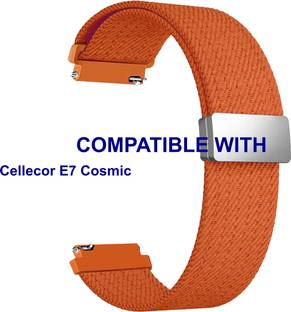 ACM WSM51M22OR3879 Watch Strap Soft Woven Nylon Magnetic Clasp Belt 22mm for Cellecor E7 Cosmic Smartw...