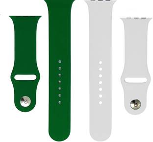 BLACK LOVIES Watch Strap Compatible with Watch Straps 42mm 44mm, Soft Silicone Belt Sport Wristbands Smart Watch Band for iWatch Series SE 6/5/4/3/2/1 (PACK OF 2) Smart Watch Strap (BLACK- WHITE) Smart Watch Strap