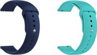 ACM Pack of 2 Watch Strap for Crossbeats Orbit 2021 Smartwatch (Dark Blue/Light Blue Smart Watch Strap