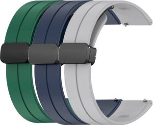 TRENDINGVIEW 22MM Silicone Watch Bands with Folding Magnetic Clasp & Quick Release Pins ( Pack of 3 ) ...