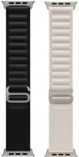Geo SPORTS Alpine loop Adjustable Metal G-Hook Premium black and white Strap Smart Watch Strap