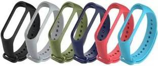 Like Star SOFT SILICON 6PCS COMBO SET FOR M4 & M3 WATCH BAND ADJUSTABLE BRACELET Smart Band Strap