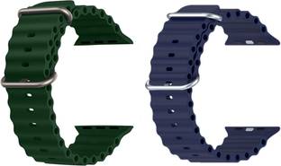 Priavy Ocean Smart Watch Strap Belt for Ultra Watch 49 mm, Series 8 / 7 45 mm, Series 6 / 5 / 4 44 mm, Series 3 42 mm, T800 Ultra, Watch 8 Ultra, i8 Pro Max, W26, T800. Smart Watch Strap(Green, Blue ) Smart Watch Strap