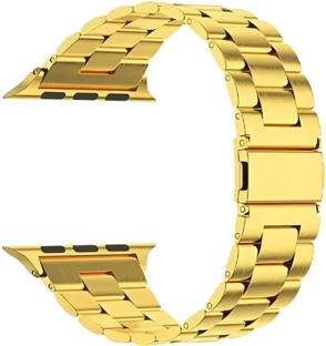 PREMBROTHERS Stainless Steel Metal Chain Butterfly Closure Lock with Folding Metal Claps Classic Buckle Wrist Watch Strap, 42mm/44mm for watch Series 1/ Series 2/ Series 3/ Series 4/ Series 5 (Watch Not Included Only) Smart Watch Strap