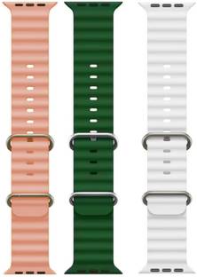 Antoj Smart Watch strap for T800, T900, T10, I8 pro,I7 pro, S8 ultra, watch 8, Watch 9 of size 49mm 45mm 44mm 42mm(Pink, green, white ) Smart Watch Strap