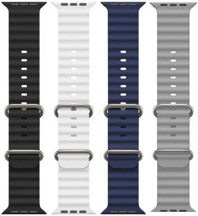 Antoj Smart Watch Strap Belt for Ultra Watch 49 mm, Series 8 / 7 45 mm, Series 6 / 5 / 4 44 mm, Series 3 42 mm, T800 Ultra, Watch 8 Ultra, i8 Pro Max, W26, T800 Ocean (grey, blue, white, black) Smart Watch Strap