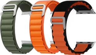 ZEPAD Alpine Loop Nylon Bands/Straps Compatible with Watch 49mm 45mm 44mm 42mm Men & Women, Adjustable Strap with Metal G-Hook Premium Strap (pack of 3 ) Smart Watch Strap