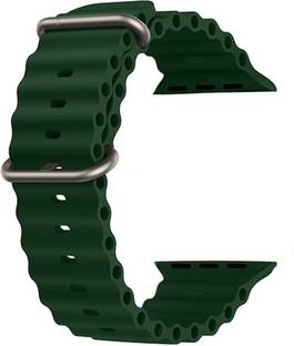 Priavy Ocean Smart Watch Strap Belt for Ultra Watch 49 mm, Series 8 / 7 45 mm, Series 6 / 5 / 4 44 mm, Series 3 42 mm, T800 Ultra, Watch 8 Ultra, i8 Pro Max, W26, T800. Smart Watch Strap(Green) Smart Watch Strap