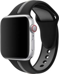 DailyObjects Black-Gray Two Tone Silicone Wrist Band (38/40/41mm) Smart Watch Strap