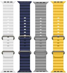 Antoj Smart Watch Strap Belt for Ultra Watch 49 mm, Series 8 / 7 45 mm, Series 6 / 5 / 4 44 mm, Series 3 42 mm, T800 Ultra, Watch 8 Ultra, i8 Pro Max, W26, T800 Ocean (white, blue, yellow, grey ) Smart Watch Strap