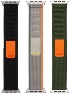 BLACK LOVIES Nylon Trail Loop Smart Watch Strap Belt for Ultra Watch 49 mm, Series 8 / 7 45 mm, Series 6 / 5 / 4 44 mm, Series 3 / 2 / 1 42 mm, T800 Ultra, Watch 8 Ultra, i8 Pro Max, W26, T800 Smart Watch Strap