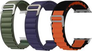 ZEPAD Alpine Loop Nylon Bands/Straps Compatible with Watch 49mm 45mm 44mm 42mm Men & Women, Adjustable Strap with Metal G-Hook Premium Strap (pack of 3 ) Smart Watch Strap