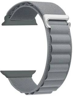 ABSOLUTE LIFESTYLE Alpine Loop Nylon Bands/Straps Compatible with Watch 49mm 45mm 44mm 42mm Men & Women, Adjustable Strap with Metal G-Hook Premium grey Strap for iWatch Ultra Series SE 8 7 6 5 4 3 2 1 (Only Alpine Loop Strap, Watch NOT Included) Smart Watch Strap