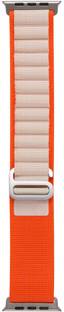 ABSOLUTE LIFESTYLE Alpine Loop Nylon Bands/Straps Compatible with Watch 49mm 45mm 44mm 42mm Men & Women, Adjustable Strap with Metal G-Hook Premium Orange with White Strap for iWatch Ultra Series SE 8 7 6 5 4 3 2 1 (Only Alpine Loop Strap, Watch NOT Included) Smart Watch Strap