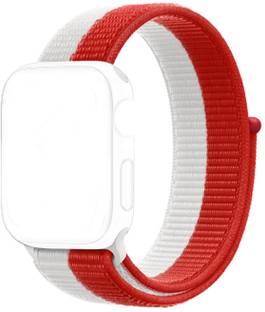 CellFAther Nike Loop Band Straps for iWatch 41mm/40mm/38mm for iWatch Series 9/8/7/SE/6/5/4 Canada Country Flag Edition Smart Watch Strap