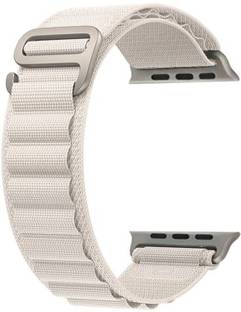 ABSOLUTE LIFESTYLE Alpine Loop Nylon Bands/Straps Compatible with Watch 49mm 45mm 44mm 42mm Men & Women, Adjustable Strap with Metal G-Hook Premium white Strap for iWatch Ultra Series SE 8 7 6 5 4 3 2 1 (Only Alpine Loop Strap for Apple iWatch, Watch NOT Included) Smart Watch Strap