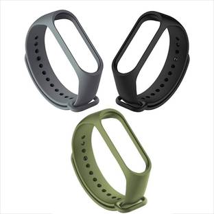 Webilla Soft Silicon Replacement Band Strap Band 3 & 4 (Grey,Black,Navy Green) Smart Band Strap