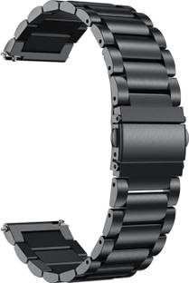 ACM Watch Strap Metal for Zebronics 1020ch Zeb-Fit Smartwatch Belt Black Smart Watch Strap