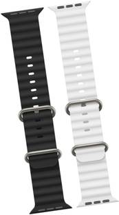 Priavy Black & white Watch strap for iWatch Band Ultra 49mm/45mm/44mm/42mm 42 mm Silicone Watch Strap