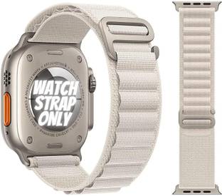 Rikhar Alpine Loop Compatible with Apple Watch Straps 49mm 45mm 44mm 42mm, Nylon Textile Woven Loop with Metal G Hook Sport Band for iWatch Ultra Series 8, 7, 6, 5, 4, 3, 2, 1, SE. (Starlight) Smart Watch Strap