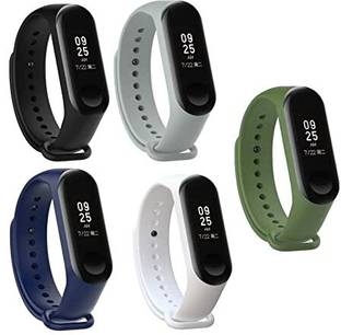 Asotai Band Strap Compatible Mi Band 3 /Mi Band 4 Fitness Band (Pack of 5) (only strap) Smart Band Str...