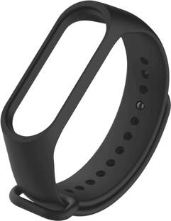 Microcart Silicone Strap for models Xiaomi Mi Band 4 and Mi Band 3, with Plain design and Black color (Device not included) Smart Band Strap