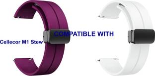 ACM WSM19G22PUWT3891 Pack of 2 Watch Strap Magnetic Clasp Belt 22mm for Cellecor M1 Stew Smartwatch (P...