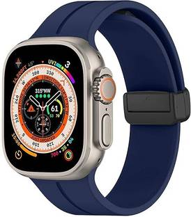 DARKFIT Magnetic Clasp Silicone Bands/Straps Compatible with Watch 49mm 46mm 45mm 44mm 42mm, Adjustable Magnetic Strap for iWatch Ultra & Ultra 2 Series SE 10 9 8 7 6 5 4 3 2 1 (Only Strap, Watch NOT Included) Pack of 1, Smart Watch Strap