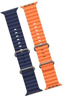 Antoj Smart Watch strap for T800, T900, T10, I8 pro,I7 pro, S8 ultra, watch 8, Watch 9 of size 49mm 45mm 44mm 42mm(Blue, orange ) Smart Watch Strap