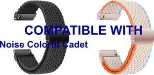 ACM WSM26N22BKWT3568 Pack of 2 Watch Strap Woven Braided Magnetic 22mm for Noise Colorfit Cadet Smartw...