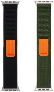 BLACK LOVIES Nylon Trail Loop Smart Watch Strap Belt for Ultra Watch 49 mm, Series 8 / 7 45 mm, Series 6 / 5 / 4 44 mm, Series 3 / 2 / 1 42 mm, T800 Ultra, Watch 8 Ultra, i8 Pro Max, W26, T800 Smart Watch Strap