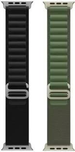 Geo SPORTS Alpine loop Adjustable Metal G-Hook Premium black and green Strap Smart Watch Strap