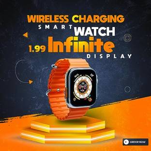 FRONY HYT_600A_Biggest Display Smart Watch with Bluetooth Calling T800 Ultra(Orange) Smartwatch