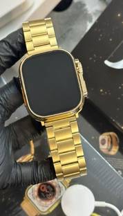 TECHMAZE S9 Ultra Gold Edition With Sports Mode Golden SmartWatch for Businessman Music Smartwatch