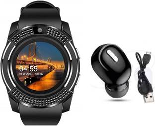 plaction V8 BLACK SMART WATCH WITH X9 BLUETOOTH HEADSET Smartwatch