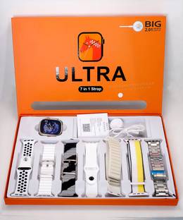 Tiya Traders 7 strap ultra series watch and earbud combo Smartwatch