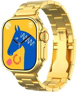 maavi Watch 8 Ultra Gold Edition Smartwatch With Sports Mode 49MM Gold And Orange Belt Smartwatch