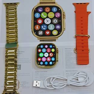 PunnkFunnk S9 Ultra Gold 24K Edition Infinite Display Ultra 9 Bluetooth calling, many sport Smartwatch