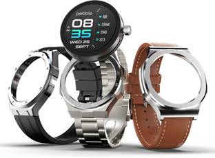 Pebble Shuffle 1.43 AMOLED Display with 3 Interchangeable Dials & Straps | BT Calling Smartwatch