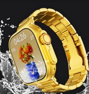 Woonk S9 Ultra Golden Watch with Two strap Wireless charger and Bluetooth calling Smartwatch