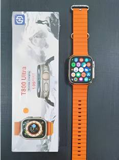 Melbon T800 BT Best Orange color Full Screen with Fitness Calculator Game music Smartwatch