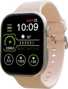 PA Maxima Max Pro Coral Plus 1.96''Ultra HD Display, BT Calling, Active Crown, Metal Body Smartwatch