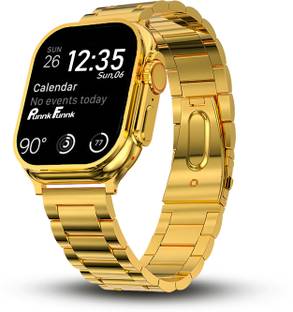 PunnkFunnk S9 Ultra Max Gold Bracelet Strap + 2 Pair Strap Extra - BT Calling & Music Play Smartwatch