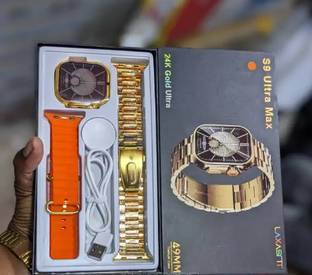 TECHMAZE S9 Ultra Gold Edition With Sports Mode Golden SmartWatch for Businessman T24 Smartwatch