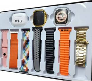WTG H20 Bluetooth calling 199" AMOLED Display, Music With 5 Multicolor Strap & 1 TWS Smartwatch