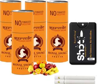 ROYAL SWAG Ayurvedic & Herbal Cigarette, Frutta Flavour Smoke Tobacco Free Cigarettes with Shot Helps in Quit Smoking - (20 Sticks, Shot -1) Smoking Cessations