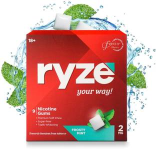 Ryze Nicotine Gums 2mg (Frosty Mint) - Combo Pack of 3 x 9 Gum Blister Smoking Cessations