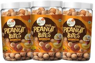 DesiNutri Peanut Bites Jaggery Coated Combo Pack | Ready to Eat Peanut Bites Snacks